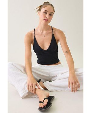 BDG Hold Me Tight Ribbed Racerback Cropped Cami - Black