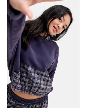 iets frans... Navy Bubble Hem Hoodie - Blue