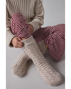 UGG Elowyn Cable Knit Fleece Lined Socks - Natural