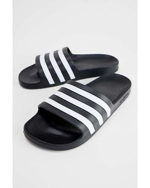 adidas Black Adilette Aqua Sliders