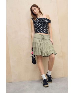Silence + Noise Silence + Noise Fia Spot Mesh Top - Natural