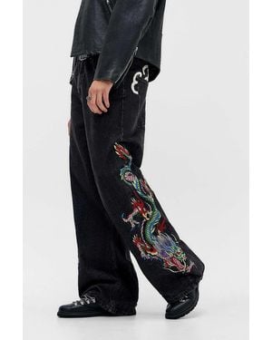 Ed Hardy Uo Exclusive Black Sword Dragon Jeans