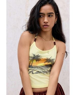 Urban Outfitters Uo Kawela Bay Beaded Halter Top - Yellow