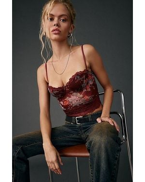 Out From Under Adrena Mesh + Lace Underwire Corset Cami - Black