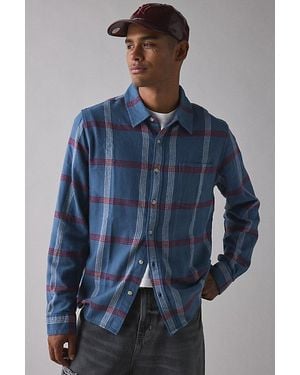 Urban Outfitters Uo The Baggy Flannel Shirt Top - Blue