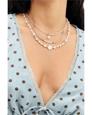 Silence + Noise Silence + Noise Beach Charm Layered Necklaces 3-pack - Blue