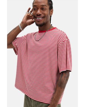 BDG Striped Short Sleeve T-shirt - Red