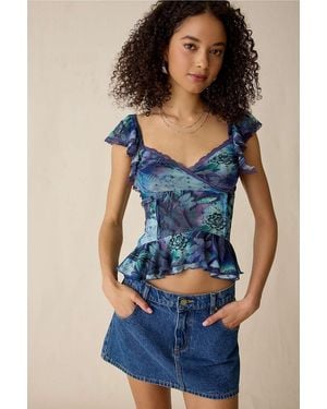 Kimchi Blue Night Bloom Blouse - Blue