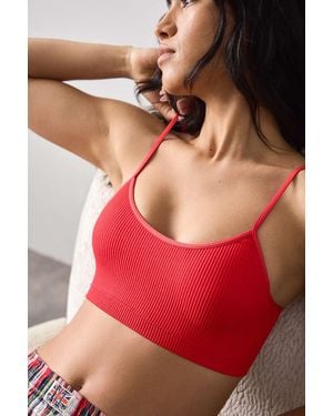 Out From Under Wren Padded Rib Bra - Red