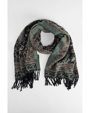 Urban Outfitters Uo Blue Paisley Knit Scarf - Black