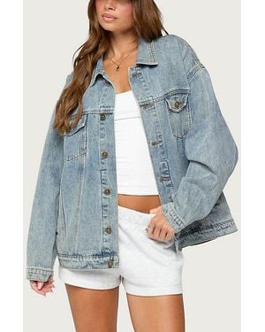 Edikted Dalia Oversized Denim Jacket - Blue