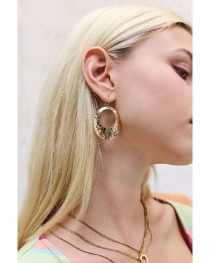 Silence + Noise Silence + Noise Hammered Circle Hoop Earrings - Pink