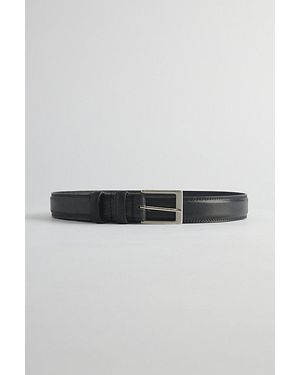 Urban Outfitters Basic Beveled Leather Belt - Gray