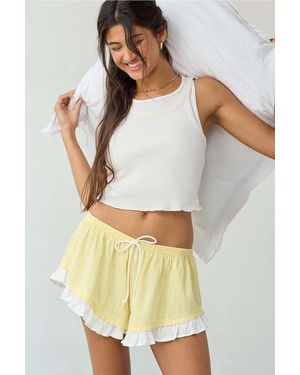 Out From Under Eat Your Heart Out Pyjama Shorts - Yellow