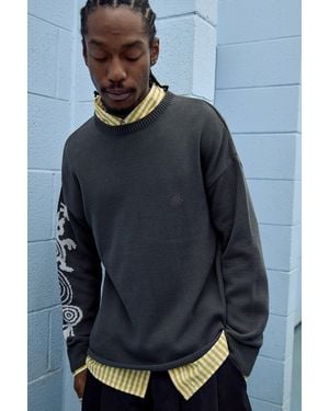 Ayker Black Sad Graphic Knit T-shirt - Blue