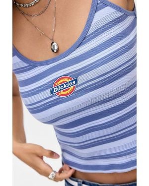 Dickies Uo Exclusive Stripe Logo Cami - Blue