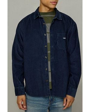 Obey Corduroy Woven Long Sleeve Shirt - Blue