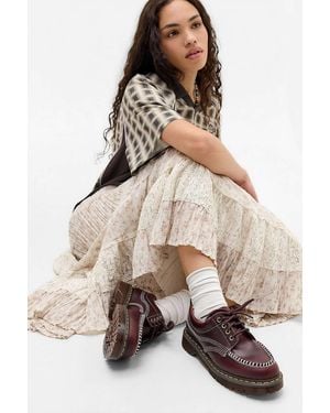 Dr. Martens Red Lowell 4-eye Leather Shoes - Natural