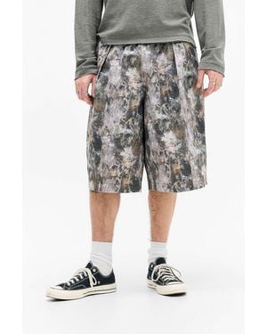 BDG Bobbi Camo Watercolour Shorts 2xs At Urban Outfitters - Grey