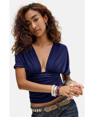 Motel Navy Vernia Batwing Top - Blue