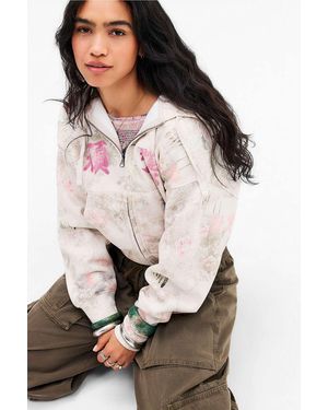 Kimchi Blue Good Luck Asiatic Zip-through Hoodie - Pink