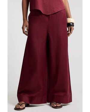 Onia Air Linen Wide Leg Drawstring Pant - Red
