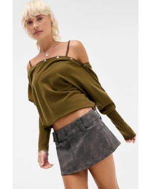 BDG Pu Pelmet Mini Skirt - Green