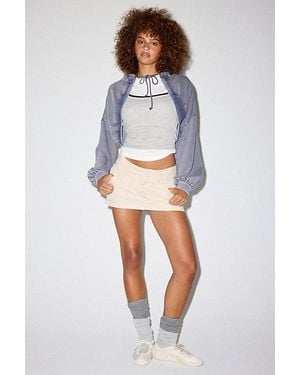 Out From Under Fundamental Flair Bubble Hoodie Shrug Top - Blue