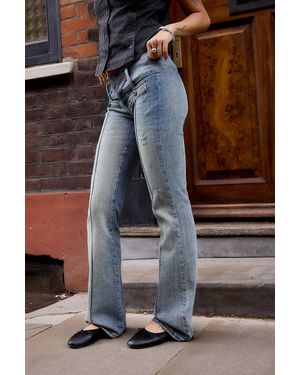 BDG Miko Frogging Low Rise Skinny Bootcut Jeans 24w 32l At Urban Outfitters - Black