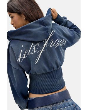 iets frans... Italic Logo Cinched Zip-through Hoodie - Blue