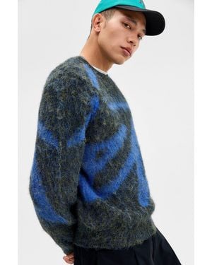 iets frans... Black & Cobalt Intarsia Knit Jumper - Blue