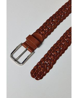 Urban Outfitters Ribbed Trim Slim Leather Belt in Brown for  display picture 3