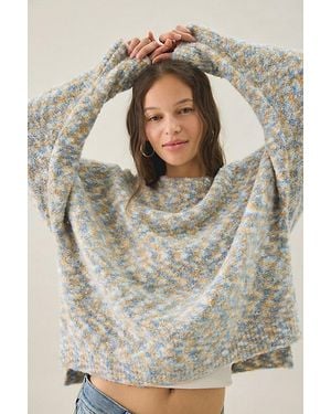 BDG Nola Boucle Oversized Boatneck Sweater - Grey