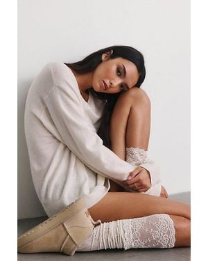 Urban Outfitters Sheer Lace Over-The-Knee Socks - Brown