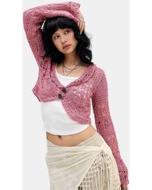 BDG Palma Knit Cardigan - Pink