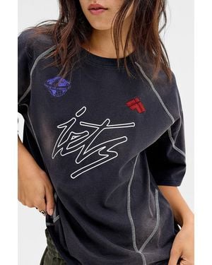 iets frans... Flatlock Seam Boyfriend Tee - Blue