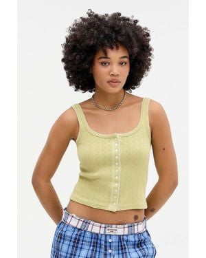 BDG Maeve Button-through Top - Green