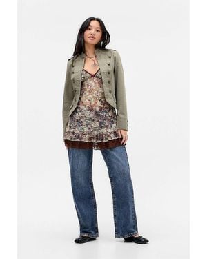 Out From Under Mabel Mixed Print Slip Dress - Blue