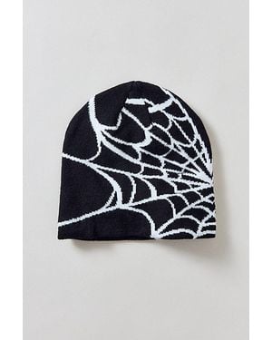 Urban Outfitters Spiderweb Pattern Knit Beanie - Blue