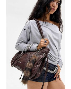 BDG Jude Washed Faux Leather Shoulder Bag - Grey