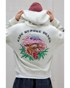 Ed Hardy Uo Exclusive Stone Tiger Rose Hoodie - Grey