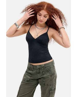 Out From Under Je T'aime Broderie Cami - Black