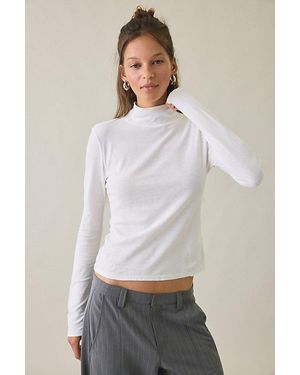 BDG Turtleneck Long Sleeve Spill The Tee - White