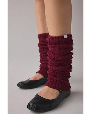 Out From Under Ribbed Knit Leg Warmers - Red