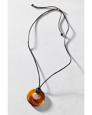 Urban Outfitters Court Resin Pendant Corded Necklace - Brown