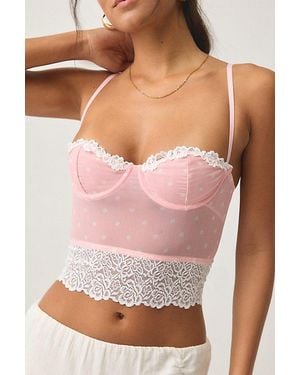 Out From Under Adrena Mesh + Lace Underwire Corset Cami - Pink