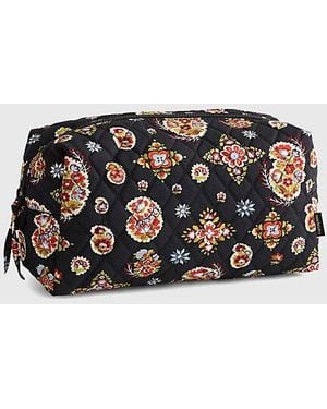 Vera Bradley Quilted Cotton Large Makeup Bag - Black