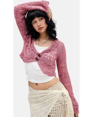 BDG Palma Knit Cardigan - Pink