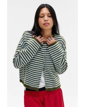 Urban Outfitters Uo Marlowe Crew Cardigan - Grey