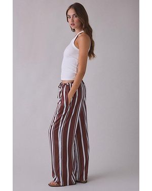SNDY'S X Uo Andy Striped Pull-On Baggy Pants - Brown